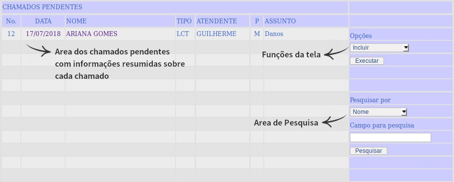 Pagina Chamados